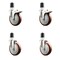 Service Caster 5 Inch 316SS Maroon Poly Swivel 1-3/4 Inch Stem Caster Lock Brake SCC, 2PK SS316TTLEX20S514-PPUB-MRN-2-S-2-134 - alternate 1